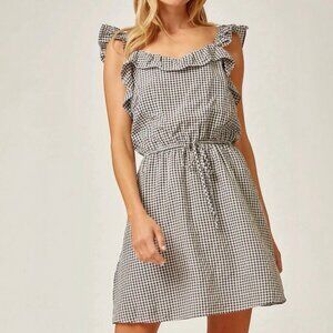 ANDREE BY UNIT Black and White Gingham Mini Dress